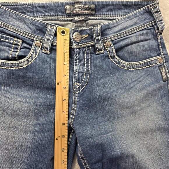 Silver Jeans Co Capri Jeans Womens 27 Blue Natsuki Thick Stitch Embroidered - Picture 10 of 11